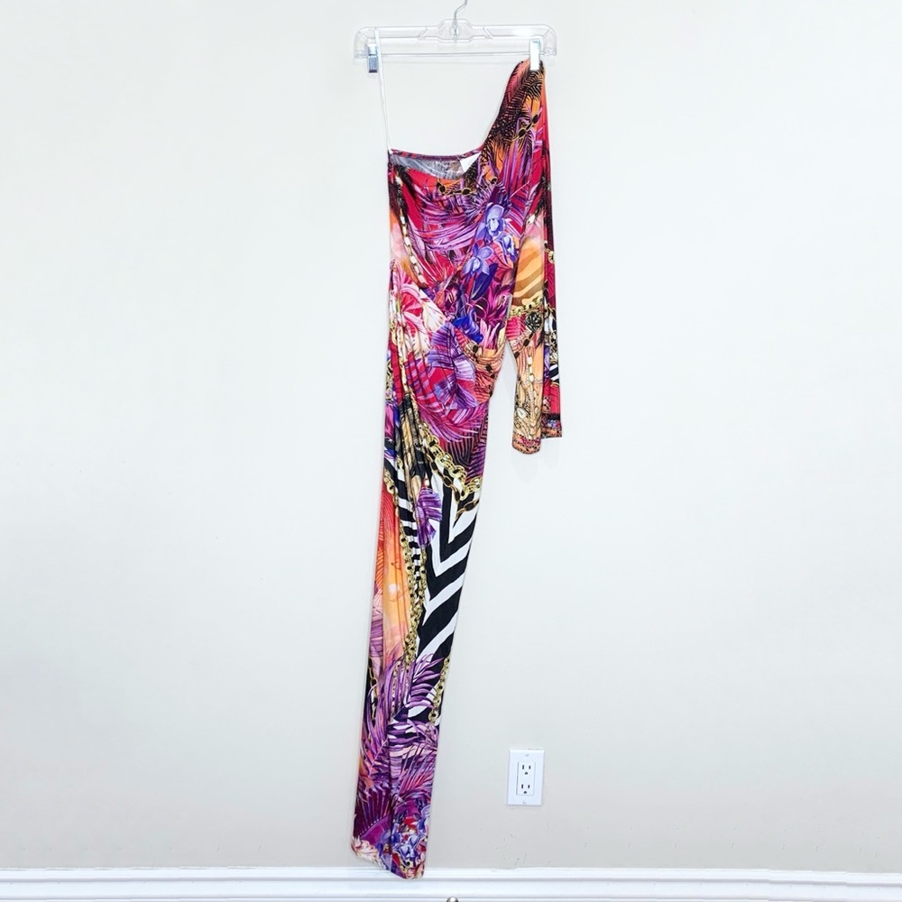 NEW Camilla Wild Loving One Shoulder Jersey Dress (Sz S) Jewel Embellished Maxi - Picture 4 of 16